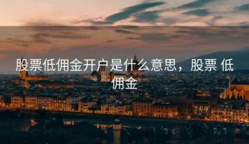 股票低佣金开户是什么意思，股票 低佣金