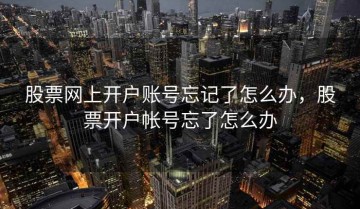 股票网上开户账号忘记了怎么办，股票开户帐号忘了怎么办