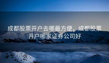 成都股票开户去哪最方便，成都股票开户哪家证券公司好