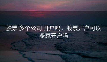 股票 多个公司 开户吗，股票开户可以多家开户吗