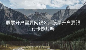 股票开户需要网银么，股票开户要银行卡照片吗