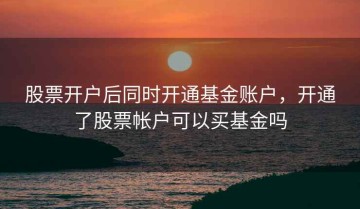 股票开户后同时开通基金账户，开通了股票帐户可以买基金吗