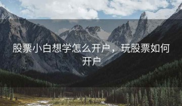 股票小白想学怎么开户，玩股票如何开户