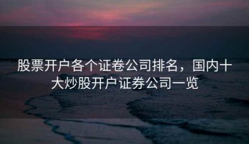 股票开户各个证卷公司排名，国内十大炒股开户证券公司一览