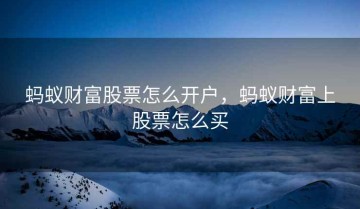 蚂蚁财富股票怎么开户，蚂蚁财富上股票怎么买