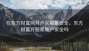 在东方财富网开户买股票安全，东方财富开股票账户安全吗