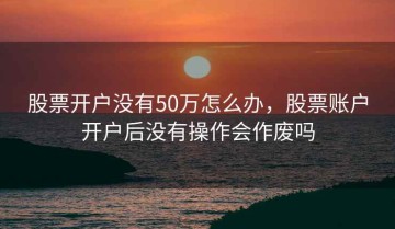 股票开户没有50万怎么办，股票账户开户后没有操作会作废吗