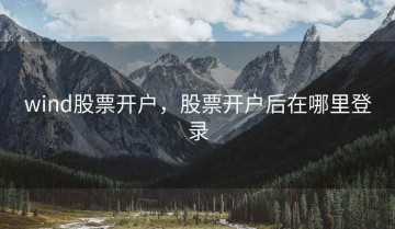 wind股票开户，股票开户后在哪里登录