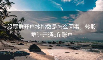 股票群开户抄指数是怎么回事，炒股群让开通qfii账户