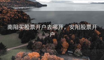 南阳买股票开户去哪开，安阳股票开户
