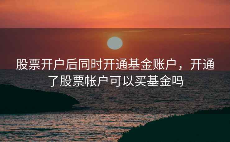 股票开户后同时开通基金账户,开通了股票帐户可以买基金吗 股票开户后同时开通基金账户,开通了股票帐户可以买基金吗