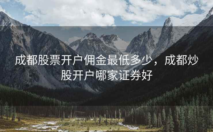 成都股票开户佣金最低多少，成都炒股开户哪家证券好