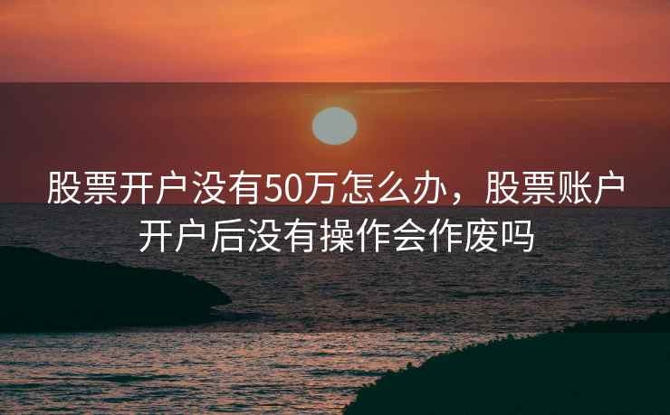 股票开户没有50万怎么办，股票账户开户后没有操作会作废吗