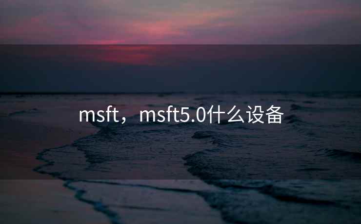 msft，msft5.0什么设备
