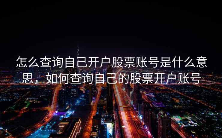 怎么查询自己开户股票账号是什么意思,如何查询自己的股票开户账号 怎么查询自己开户股票账号是什么意思,如何查询自己的股票开户账号