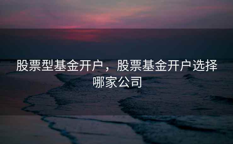 股票型基金开户，股票基金开户选择哪家公司