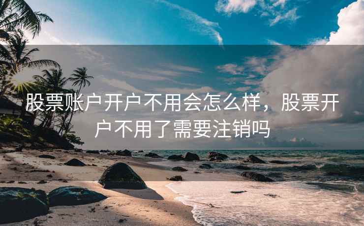 股票账户开户不用会怎么样,股票开户不用了需要注销吗 股票账户开户不用会怎么样,股票开户不用了需要注销吗