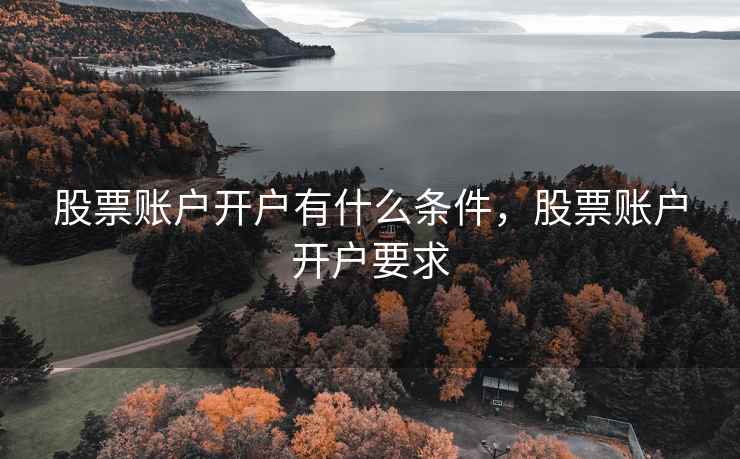 股票账户开户有什么条件，股票账户开户要求