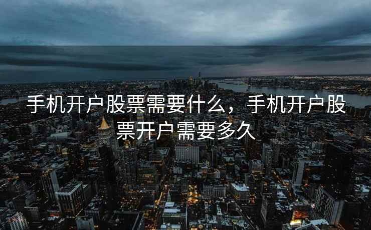 手机开户股票需要什么，手机开户股票开户需要多久