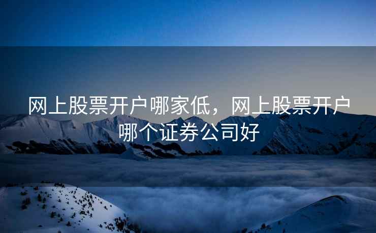 网上股票开户哪家低,网上股票开户哪个证券公司好 网上股票开户哪家低,网上股票开户哪个证券公司好