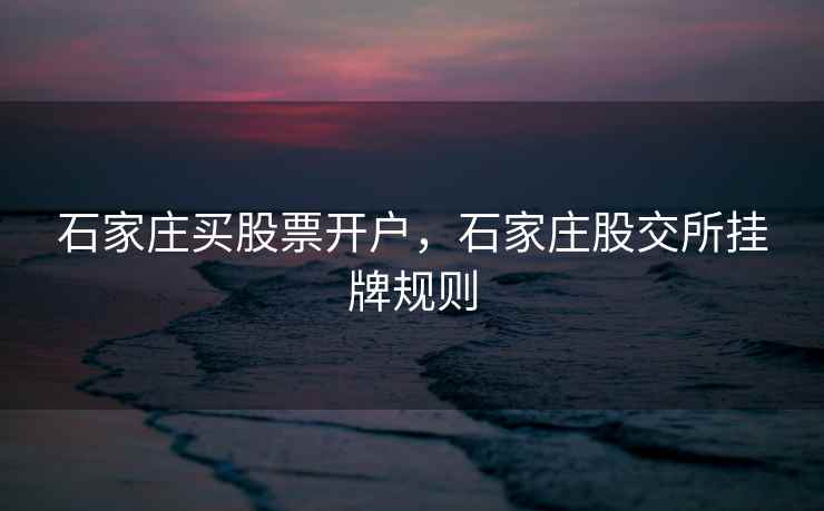 石家庄买股票开户,石家庄股交所挂牌规则 石家庄买股票开户,石家庄股交所挂牌规则