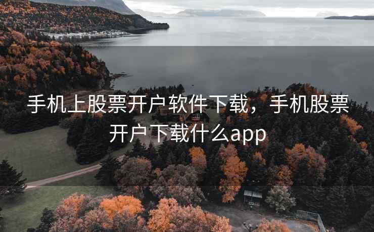 手机上股票开户软件下载，手机股票开户下载什么app